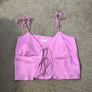 Zara Pink Tie-Front Crop Top
